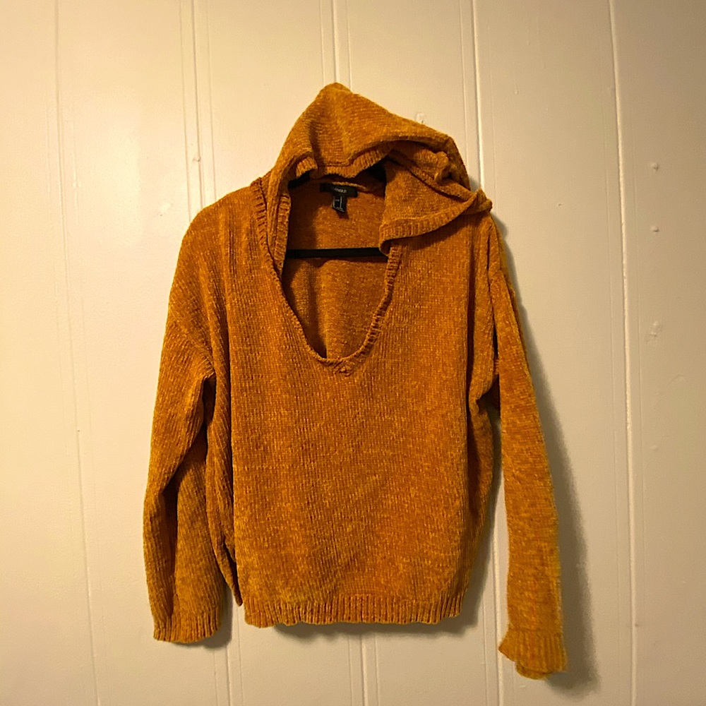 Mustard Velvet Hoodie